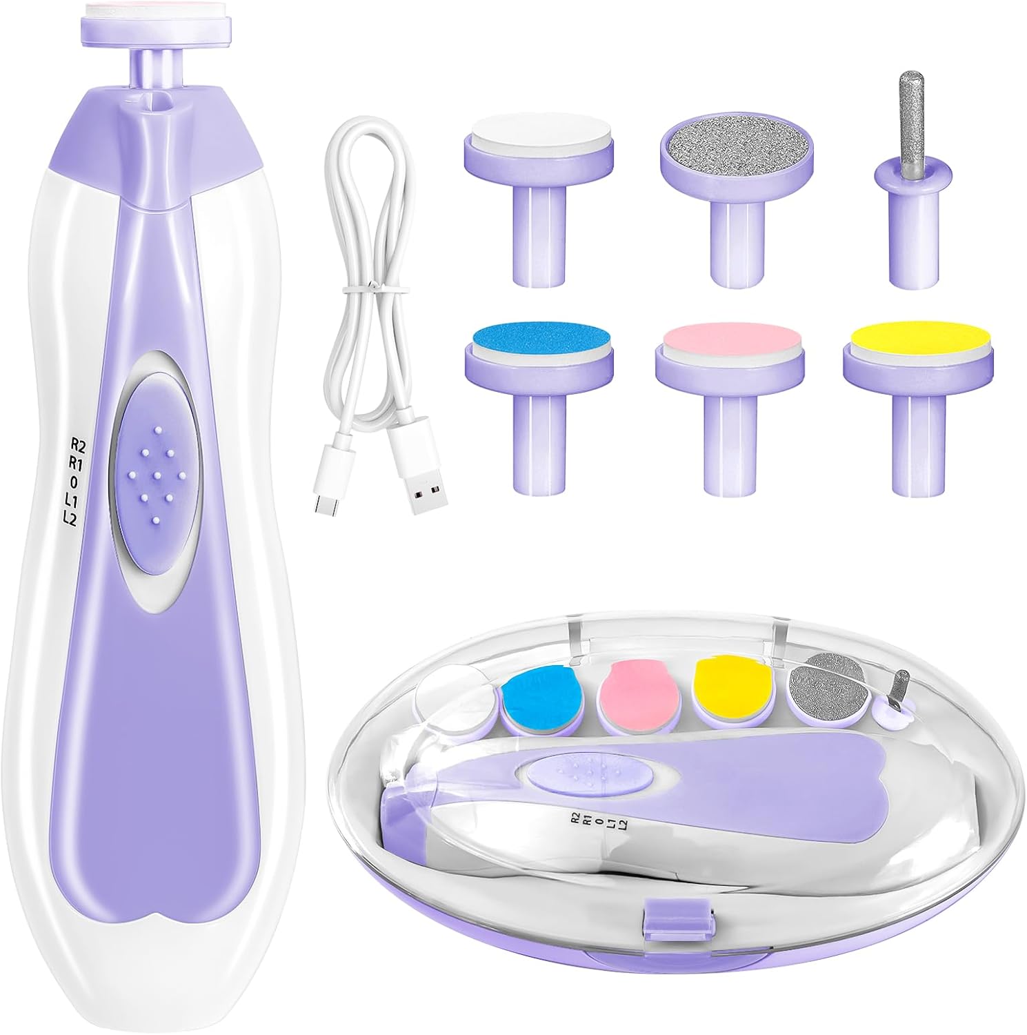 Elektrische baby nageltrimmer | 6-in-1 nagelvijl & manicure set voor baby en volwassenen