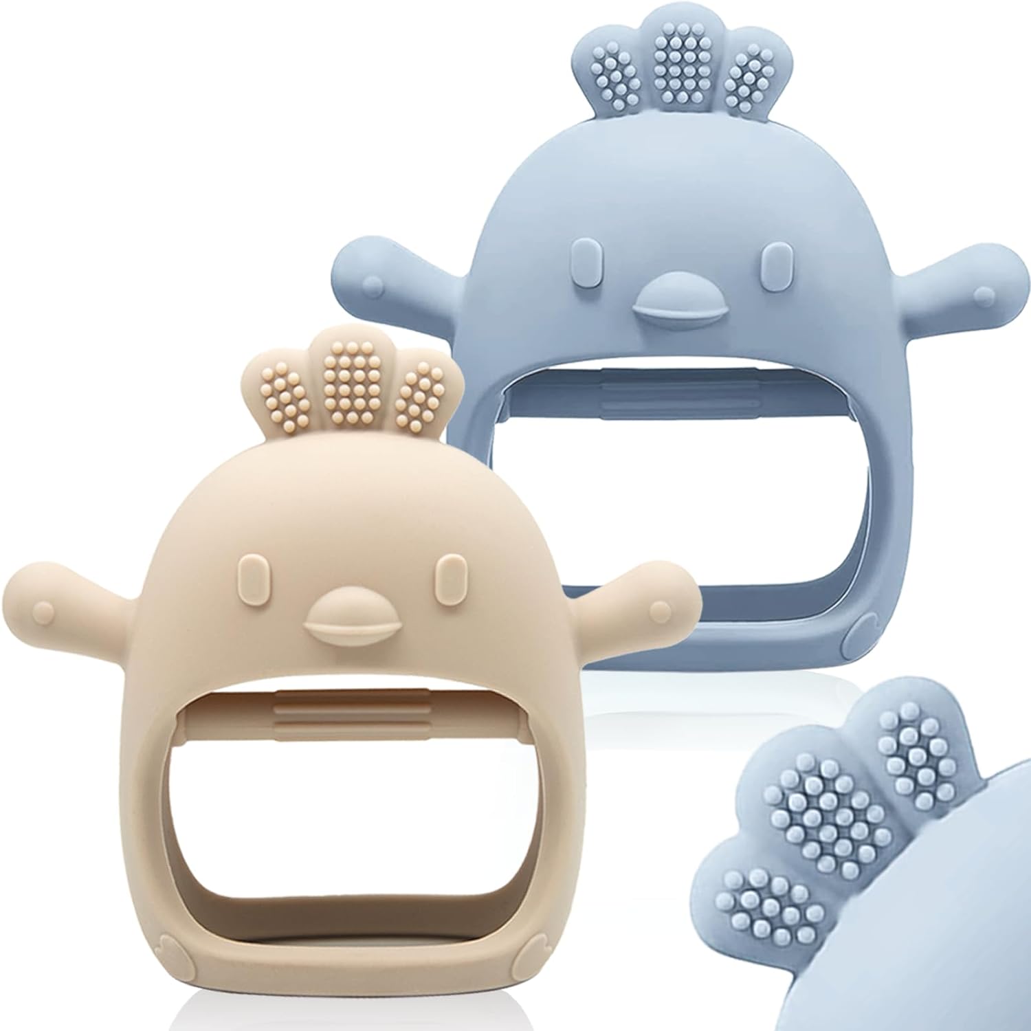 2 Packs Baby Bijtspeelgoed | BPA Vrij Siliconen Bijtspeelgoed voor Baby's 0 tot 12 Maanden
