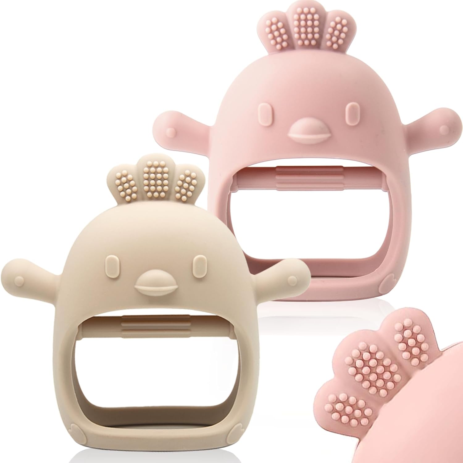 2 Packs Baby Bijtspeelgoed | BPA Vrij Siliconen Bijtspeelgoed voor Baby's 0 tot 12 Maanden
