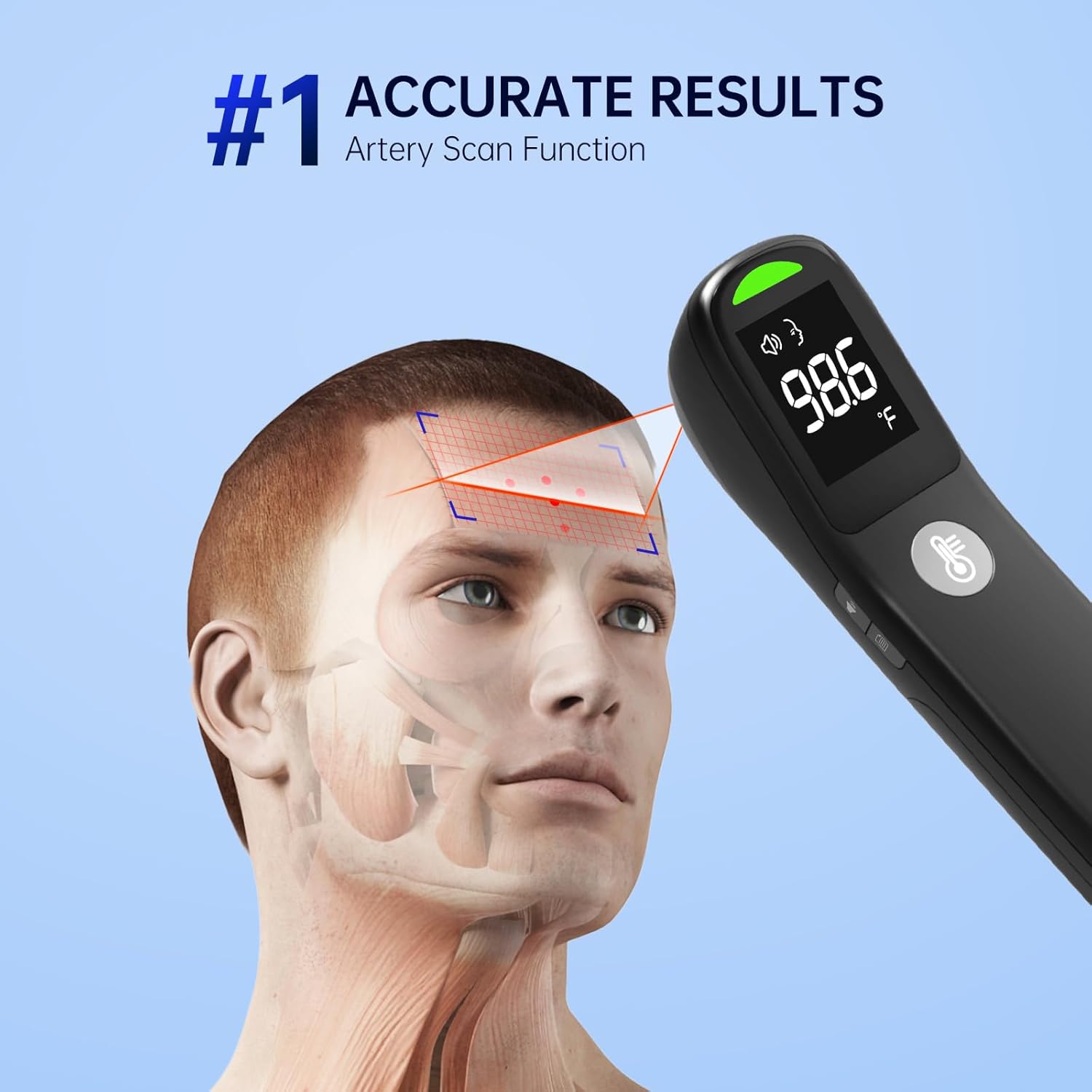 Contactloze Infrarood Digitale Thermometer | 2-in-1 Dual Mode Koorts-, Lichaams- en Oppervlaktethermometer voor Kinderen en Volwassenen