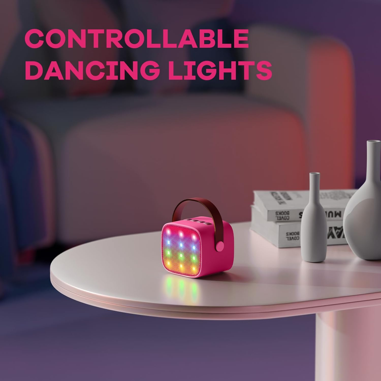 Mini karaoke machine | Bluetooth speaker met 2 draadloze microfoons