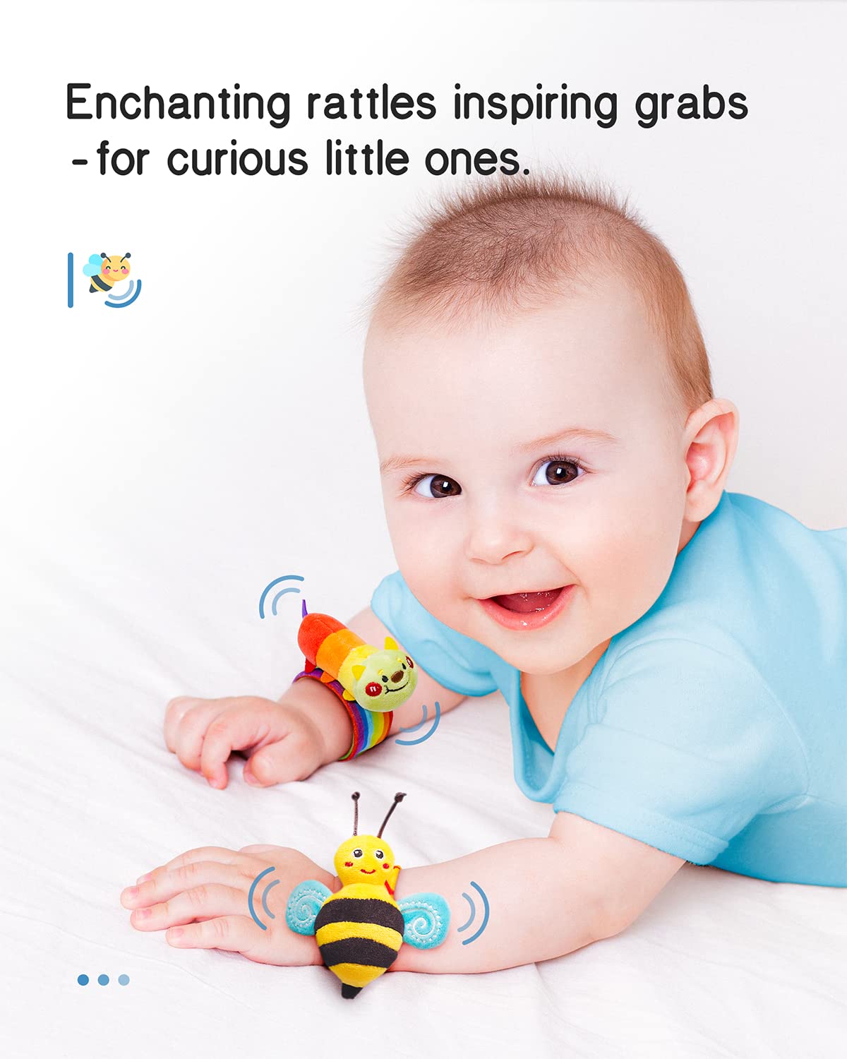 Baby Pols- en Sokken Rammelaar Voetvinder Set | Bug Series Sensorisch Speelgoed Voor Baby 0-12 Maanden