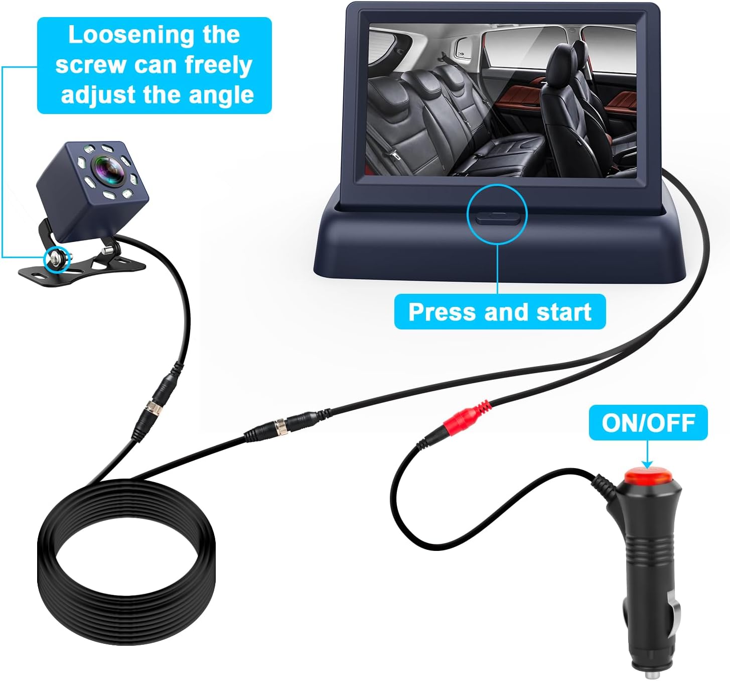 Baby Autostoel Spiegel Camera | HD Nachtzicht Functie Spiegelweergave voor Auto, Met Breed en Kristalhelder Zicht