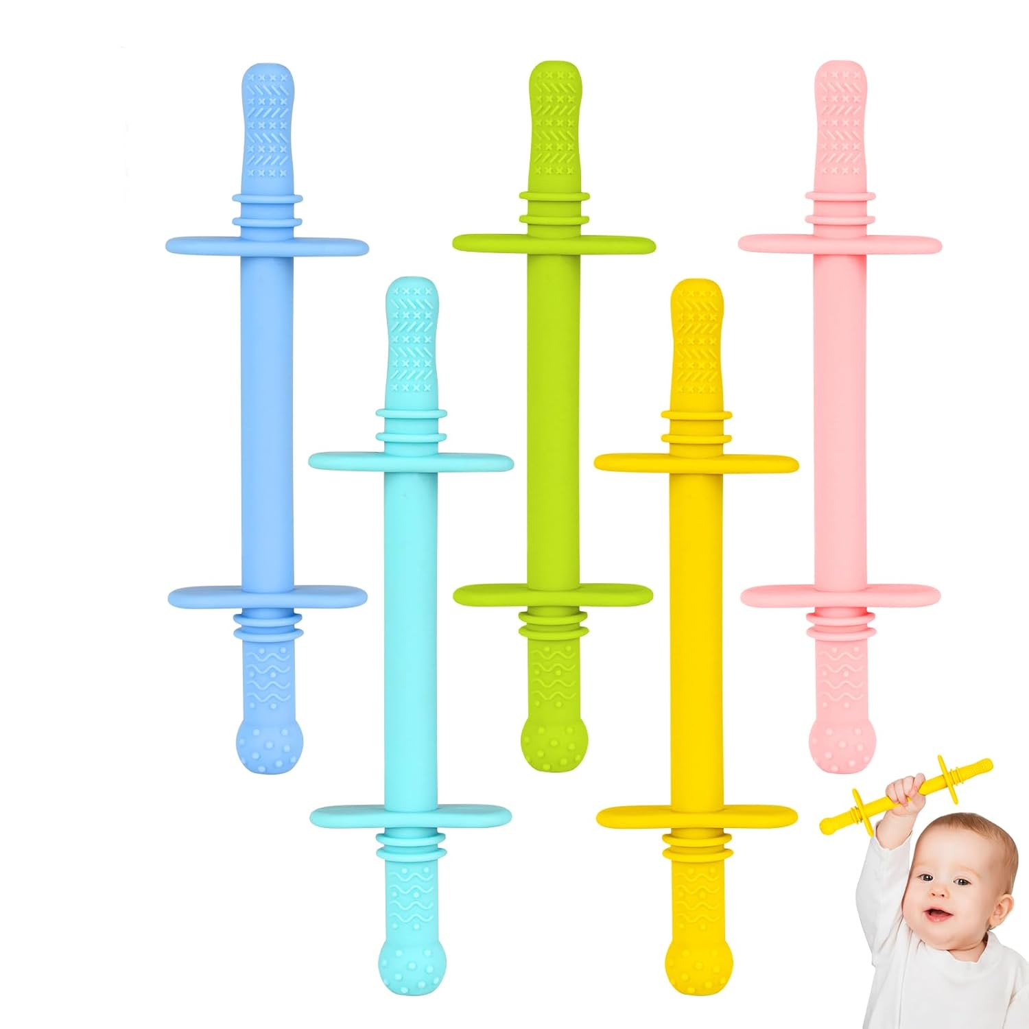 Holle Bijtspeelgoedset voor Baby's 6 siliconen bijtringen (3-12 maanden), BPA-vrij, geschikt voor vriezer en vaatwasser | Veilig, duurzaam en eenvoudig schoon te maken