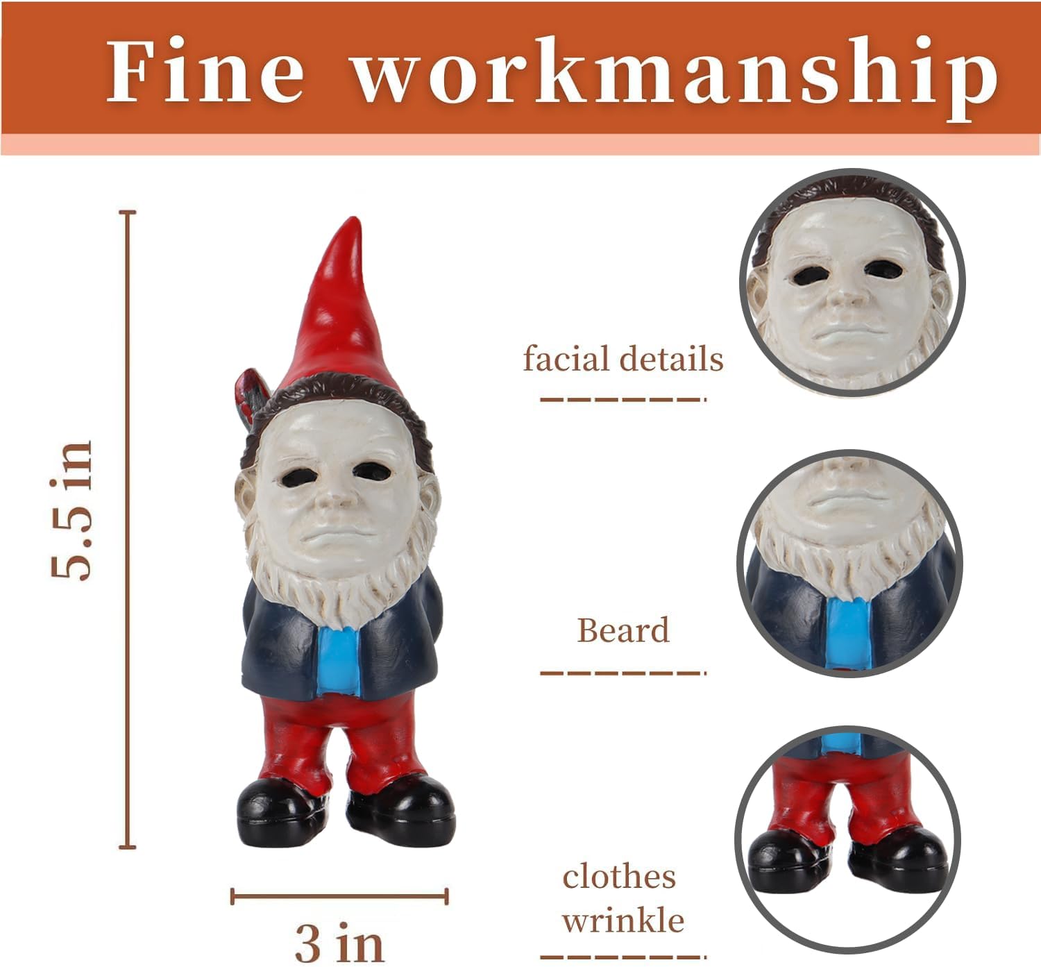 Horror tuinbeeld kabouter | Halloween decoratie binnen & buiten