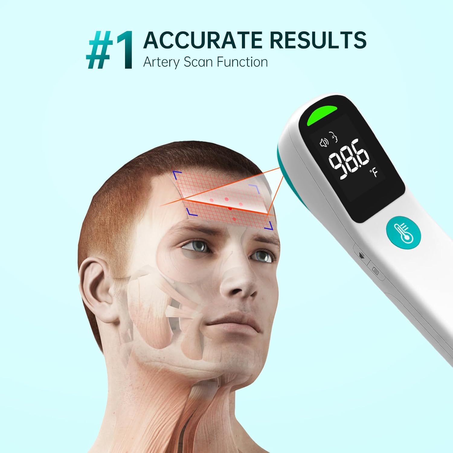 Contactloze Infrarood Digitale Thermometer | 2-in-1 Dual Mode Koorts-, Lichaams- en Oppervlaktethermometer voor Kinderen en Volwassenen