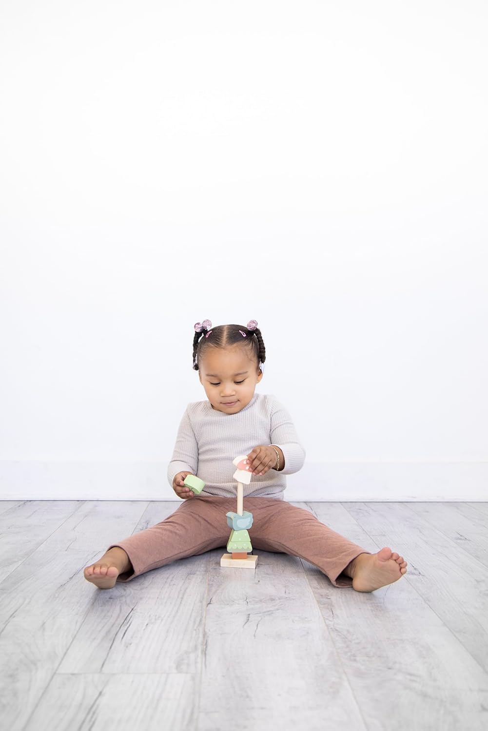 Kerst sneeuwpop stapeltoren | Houten educatief speelgoed