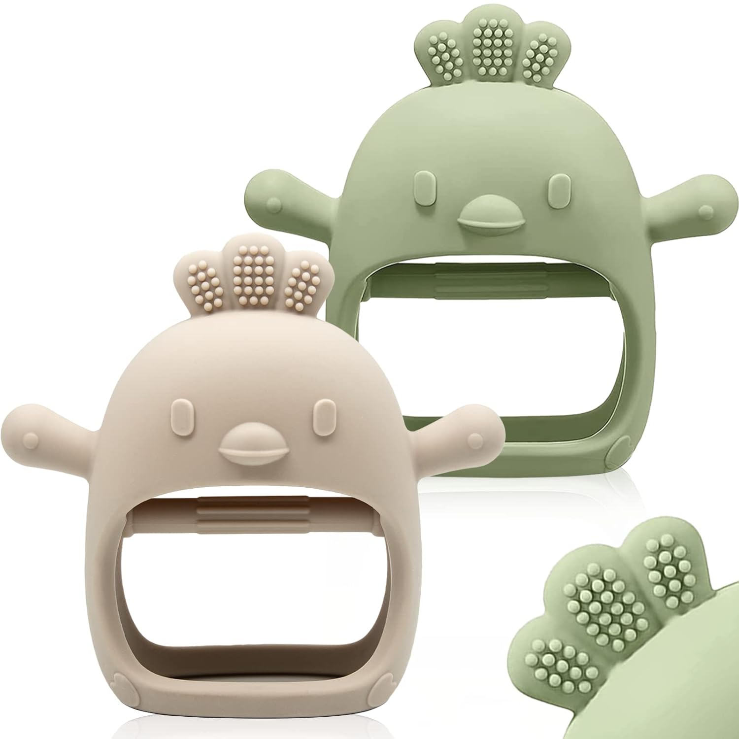 2 Packs Baby Bijtspeelgoed | BPA Vrij Siliconen Bijtspeelgoed voor Baby's 0 tot 12 Maanden