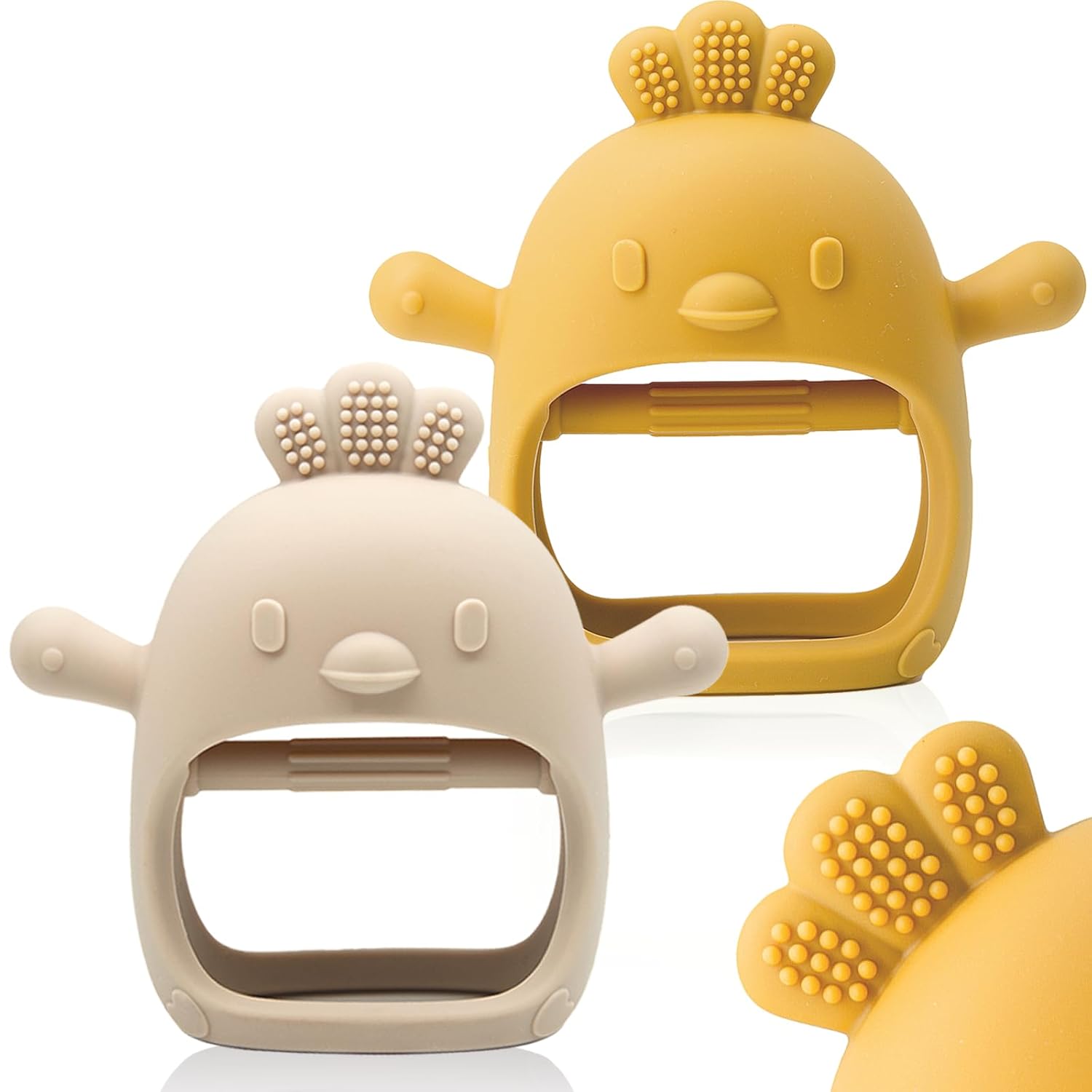 2 Packs Baby Bijtspeelgoed | BPA Vrij Siliconen Bijtspeelgoed voor Baby's 0 tot 12 Maanden