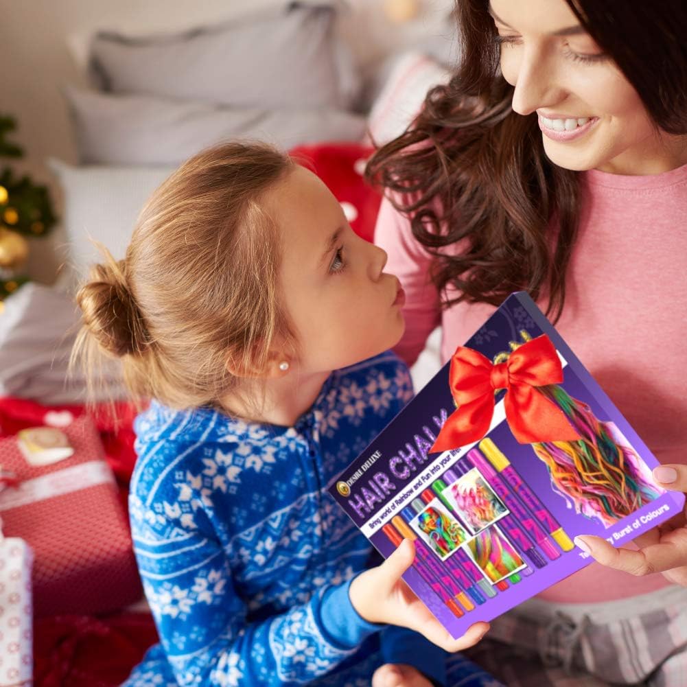Haarkrijt Make-up Set | 10 Kleuren Tijdelijke Krijt Pennen | Creatieve Cadeaus voor Meisjes 5-13 Jaar