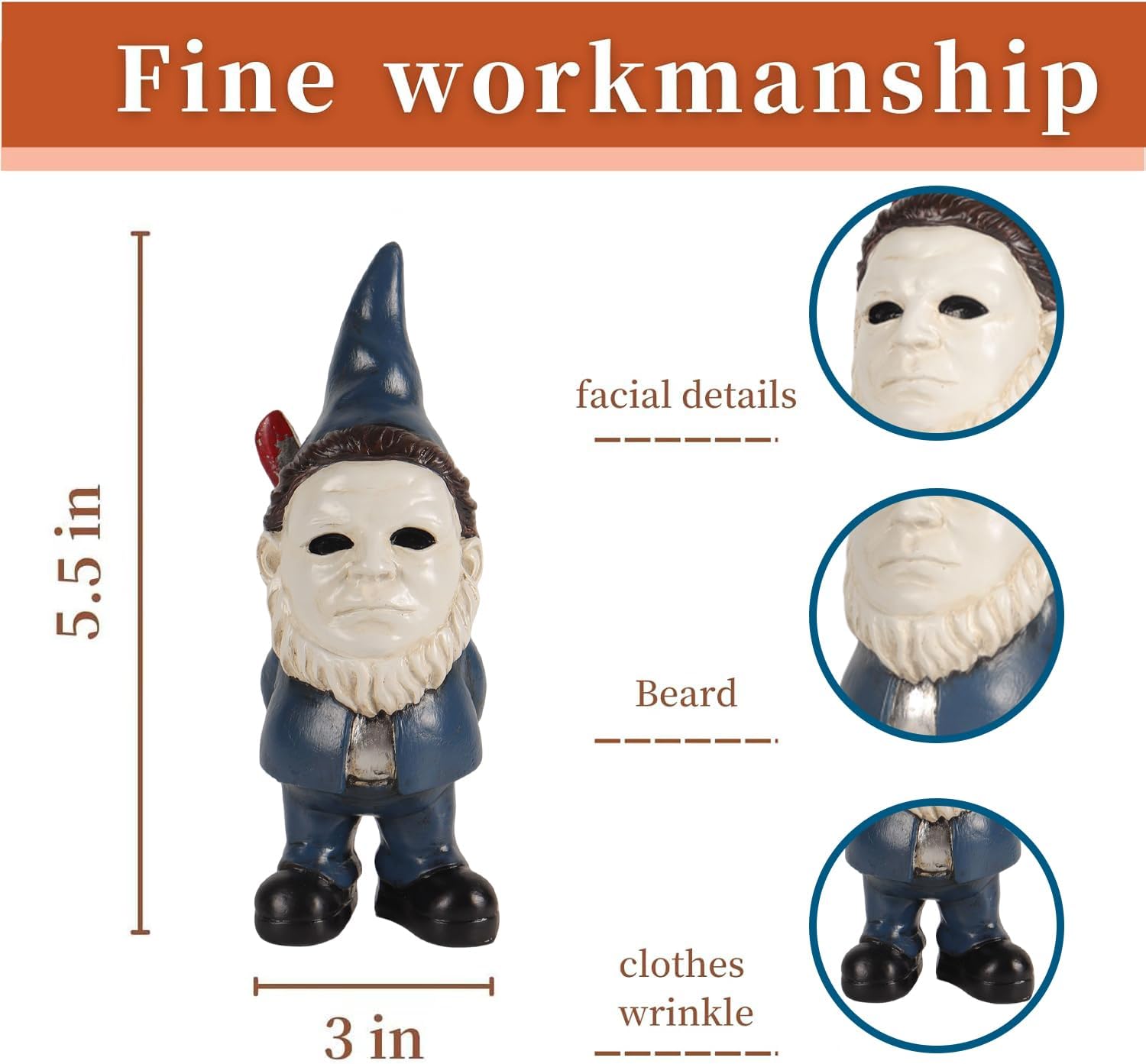 Horror tuinbeeld kabouter | Halloween decoratie binnen & buiten