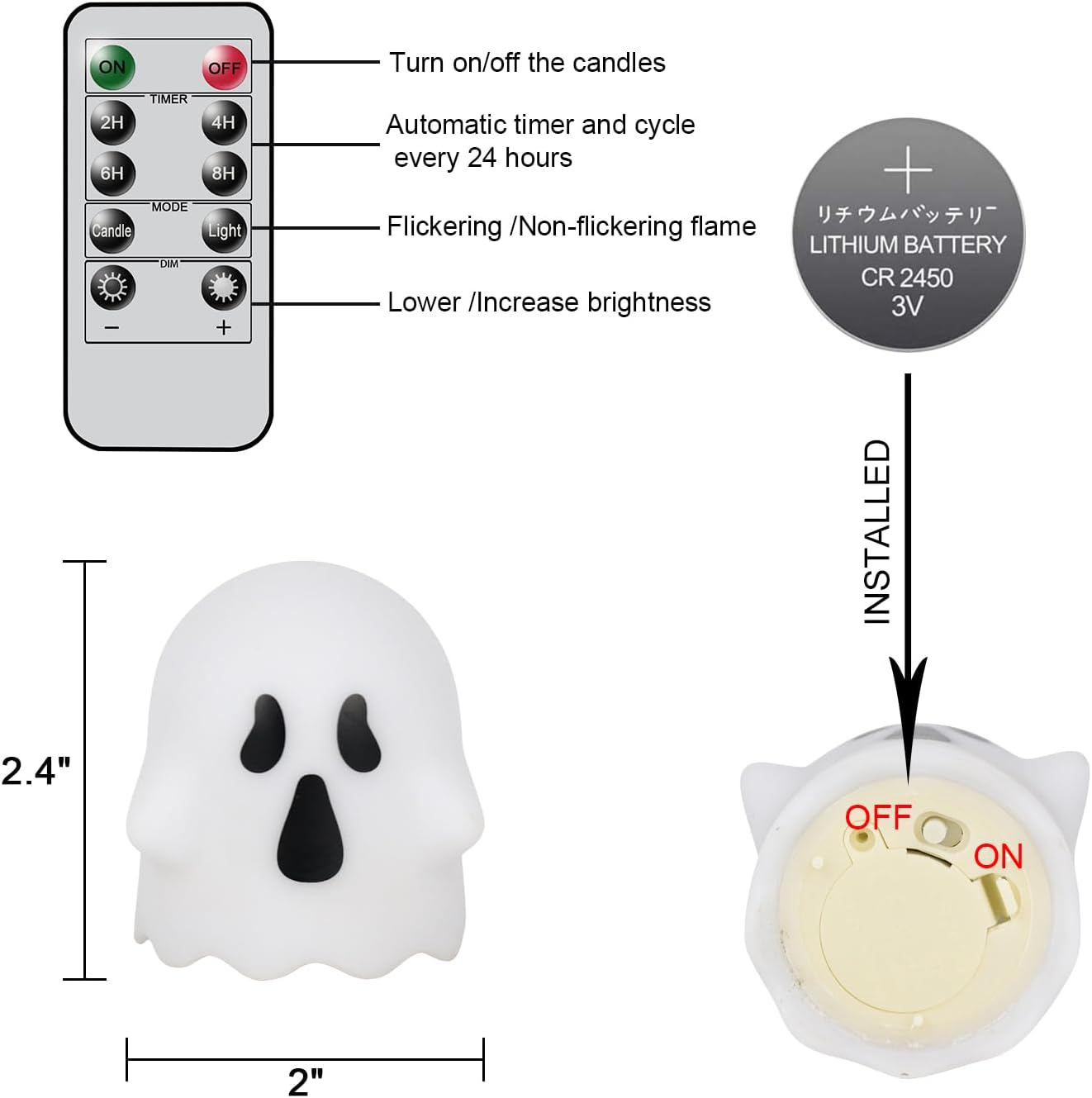 6 stuks LED kaarsen met afstandsbediening | Halloween decoratie zonder vlam