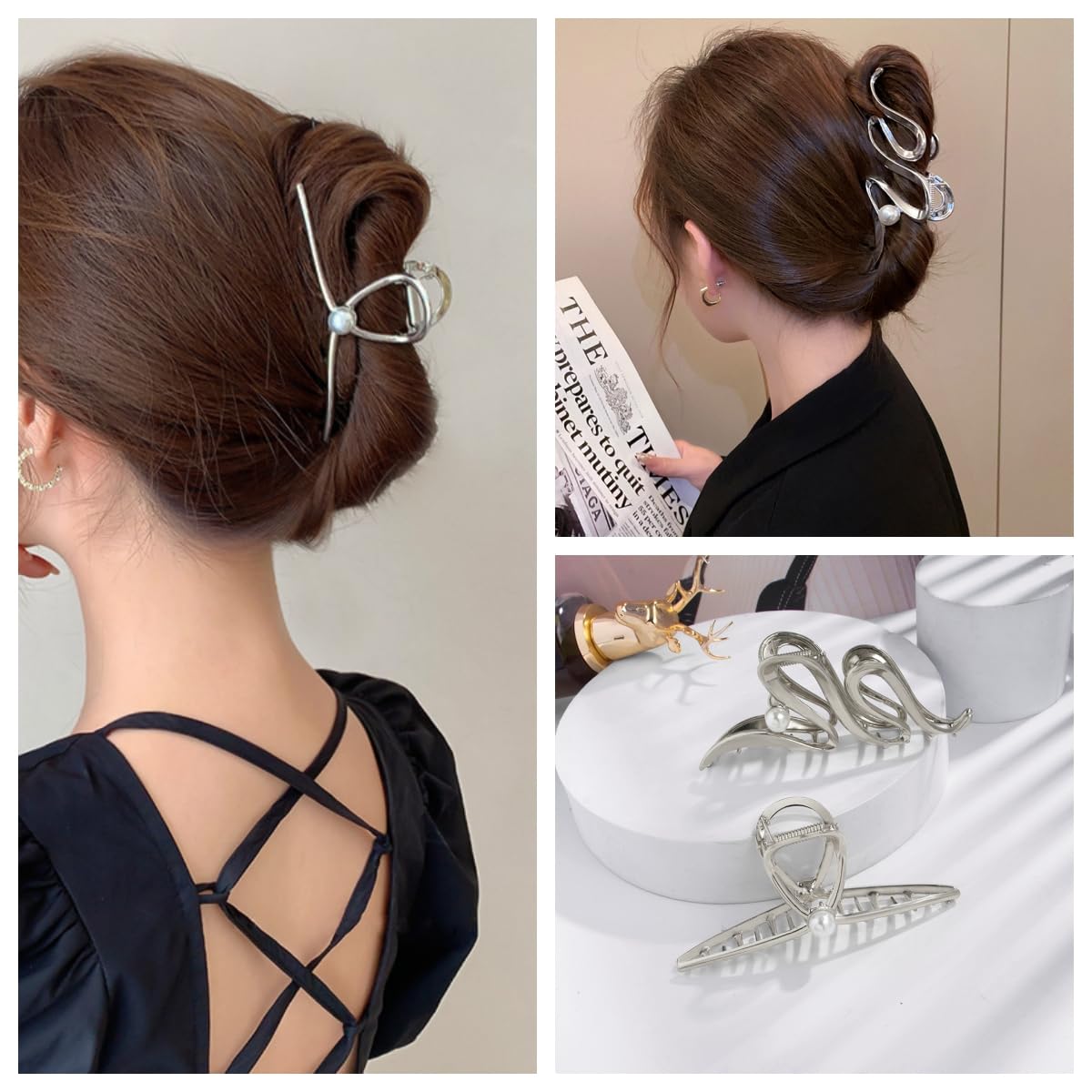 3 stuks spinnenweb schedel haarclips | Grote zwarte haaraccessoires