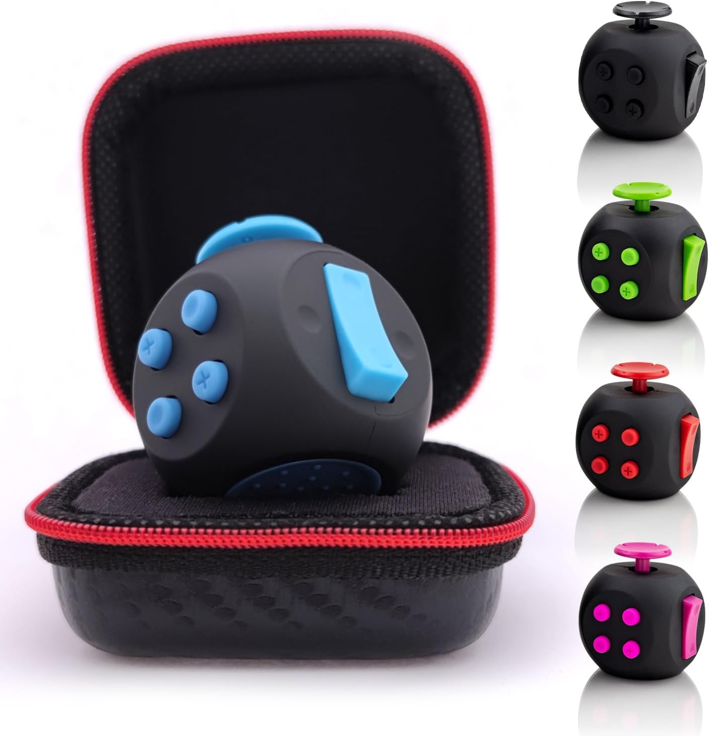 Fube Fidget Cube – 6-zijdige Anti-Stress Kubus met Etui, Kinderen & Volwassenen