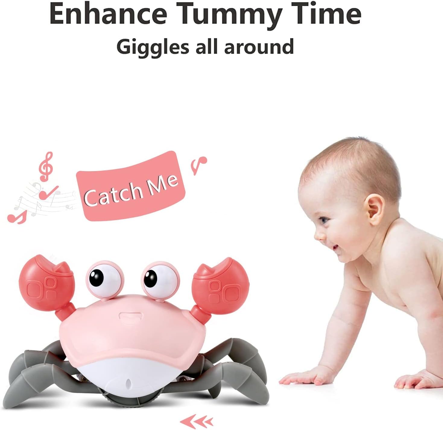 Kruipende Krab Baby Speelgoed – Muziek & Tummy Time Ontwikkeling 6-18 mnd