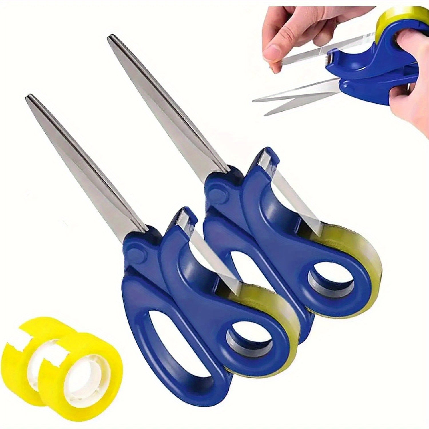 2-in-1 Schaar met Plakbandhouder - Handige Cadeaupapier Snijder voor Kantoor, Knutselen en Inpakken - Duurzaam Metalen Ontwerp