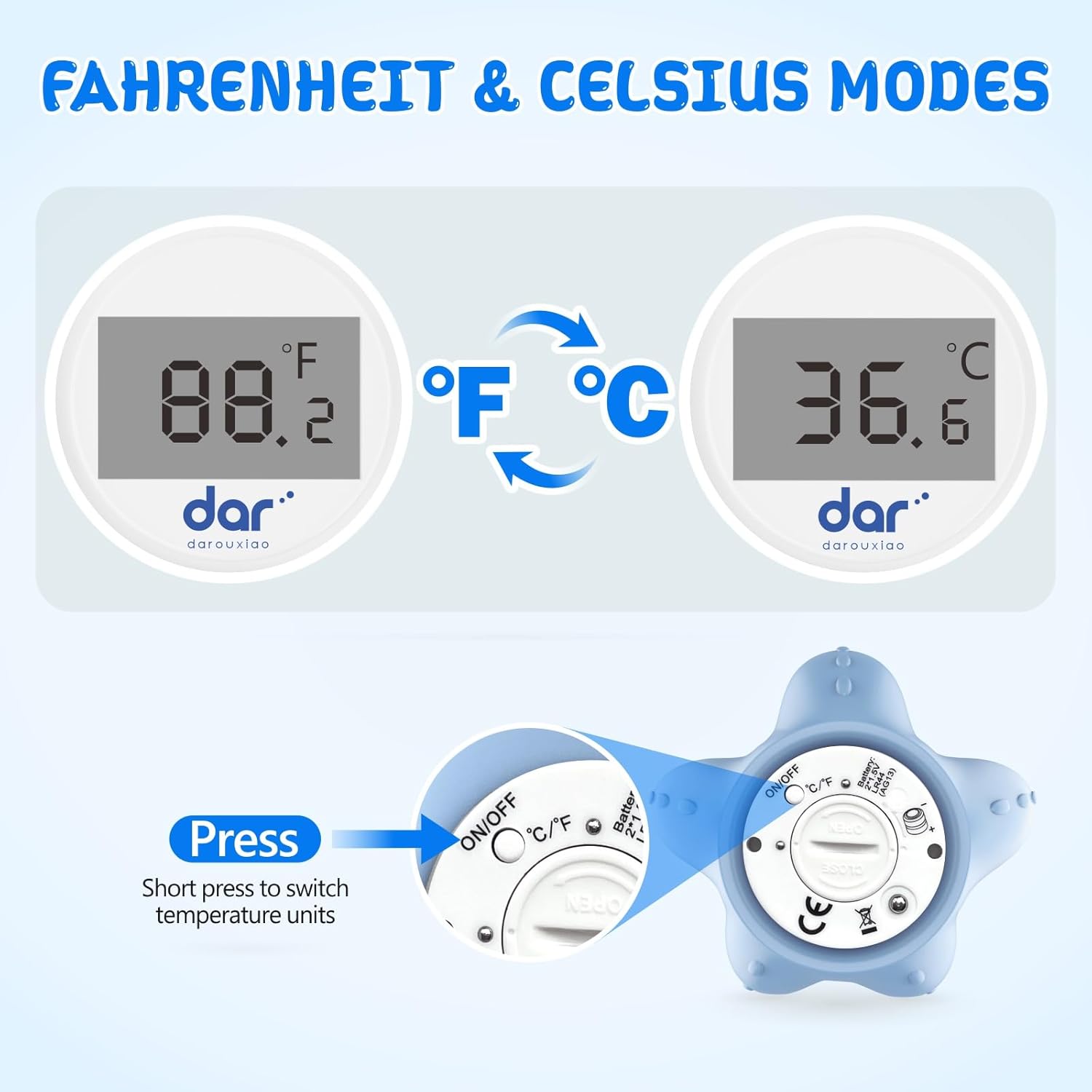 Baby badthermometer digitaal | drijvende thermometer met kleurwaarschuwing & veiligheid