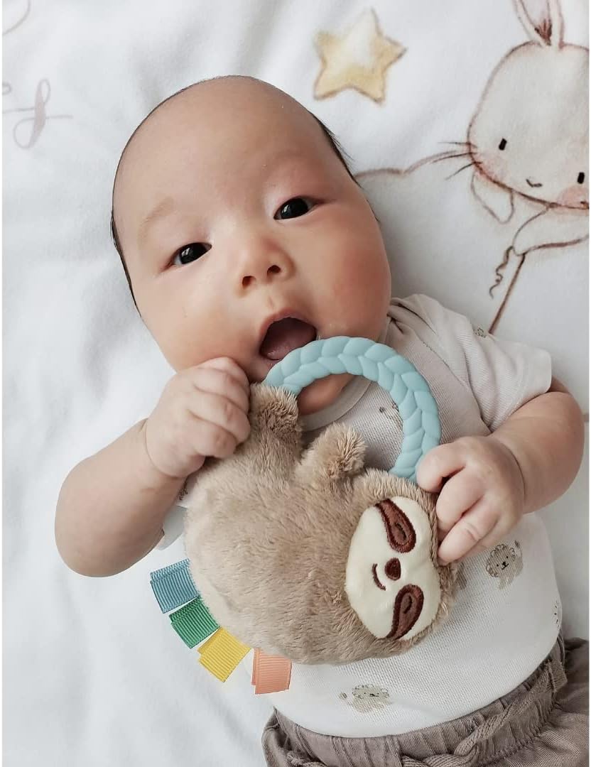Minky Pluche Tandvlees Speelgoed voor Baby's | Zachte Rammelaar met Geluid en Tandvlees Speelgoed voor Pasgeborenen