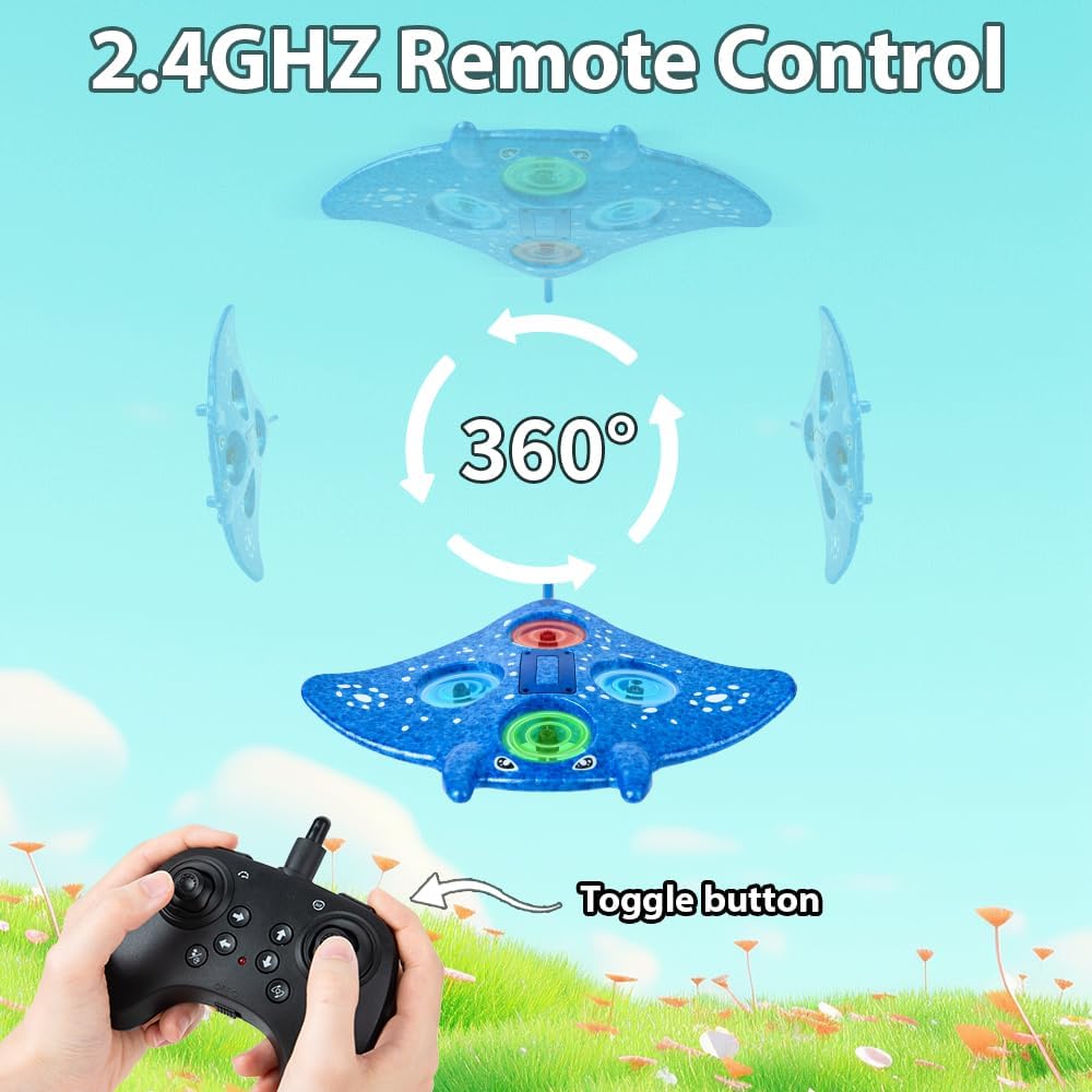RC Vliegtuig Foam | Afstandsbediening Manta Ray Drone met 360° Stunts, Beginners & Kinderen 8-12