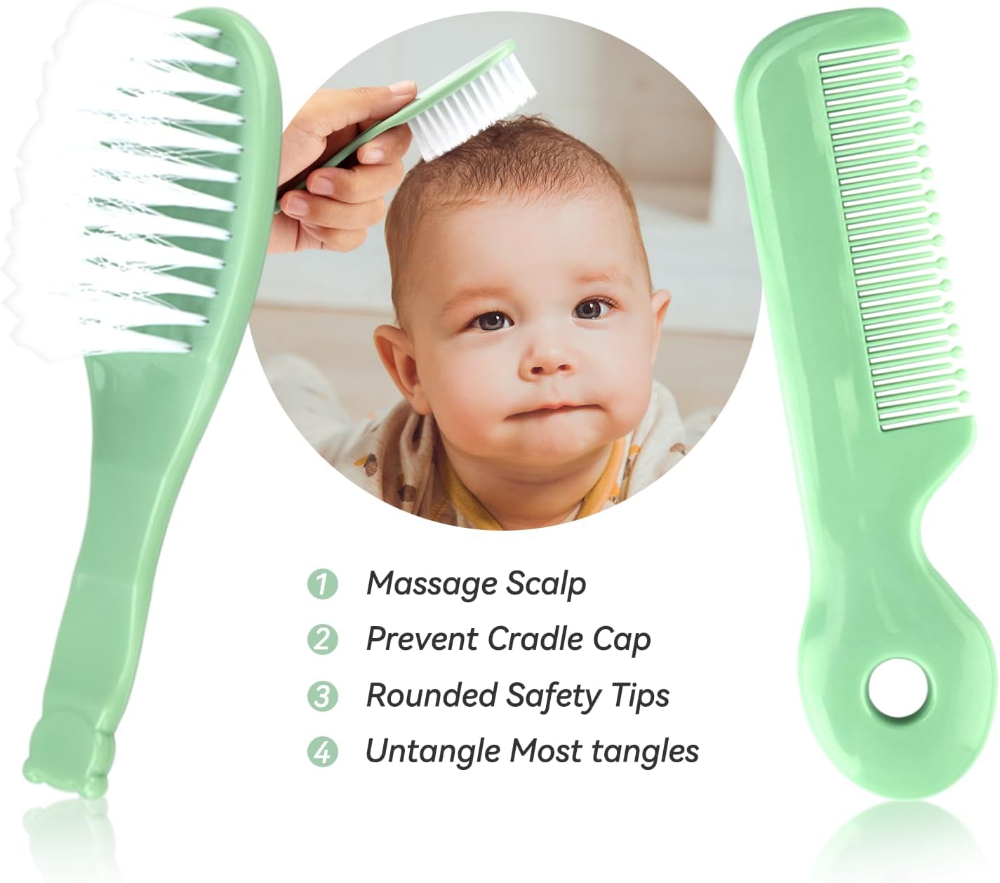 Baby Verzorgingsset voor Veiligheid | Borstel, Kam, Nagelknipper, Neusaspirator Essentiële Verzorgingskit voor Pasgeborenen