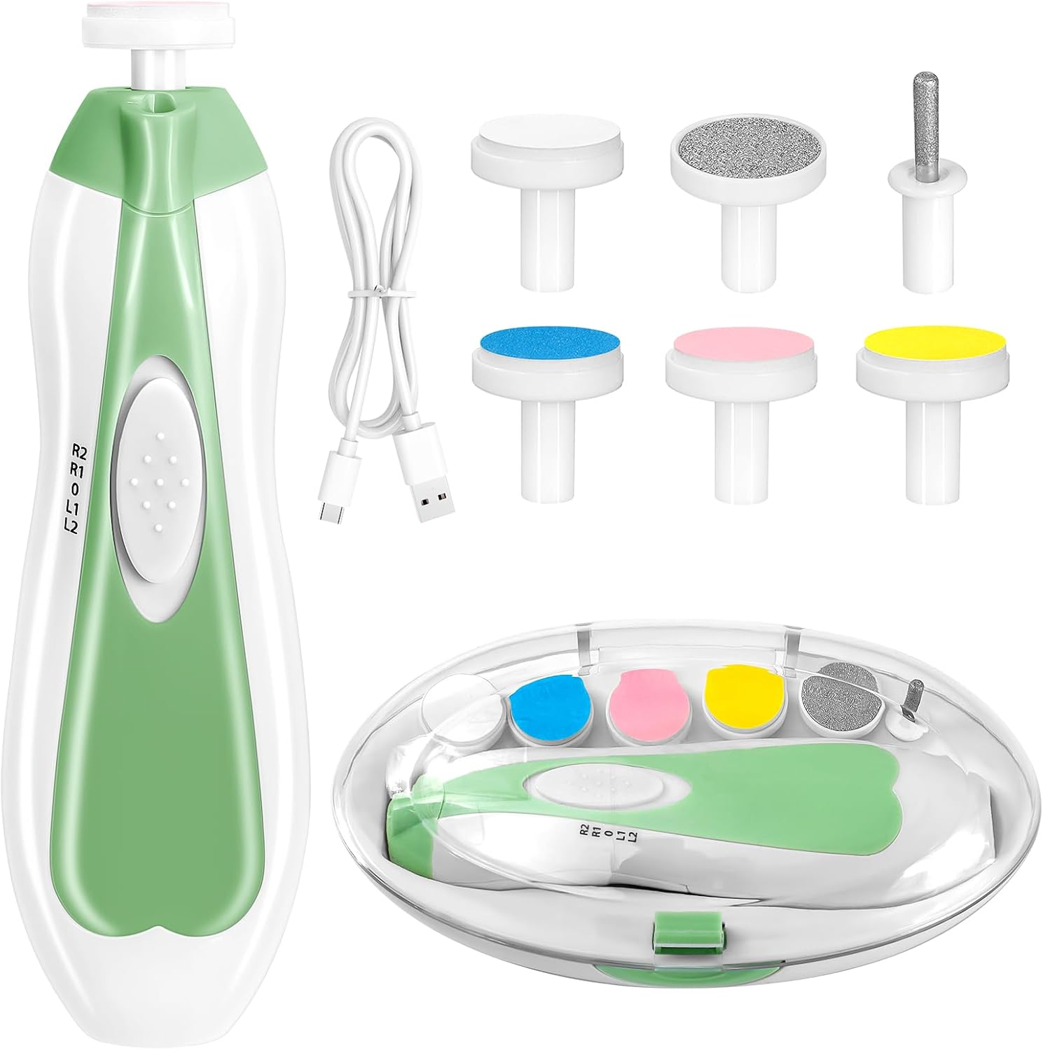 Elektrische baby nageltrimmer | 6-in-1 nagelvijl & manicure set voor baby en volwassenen