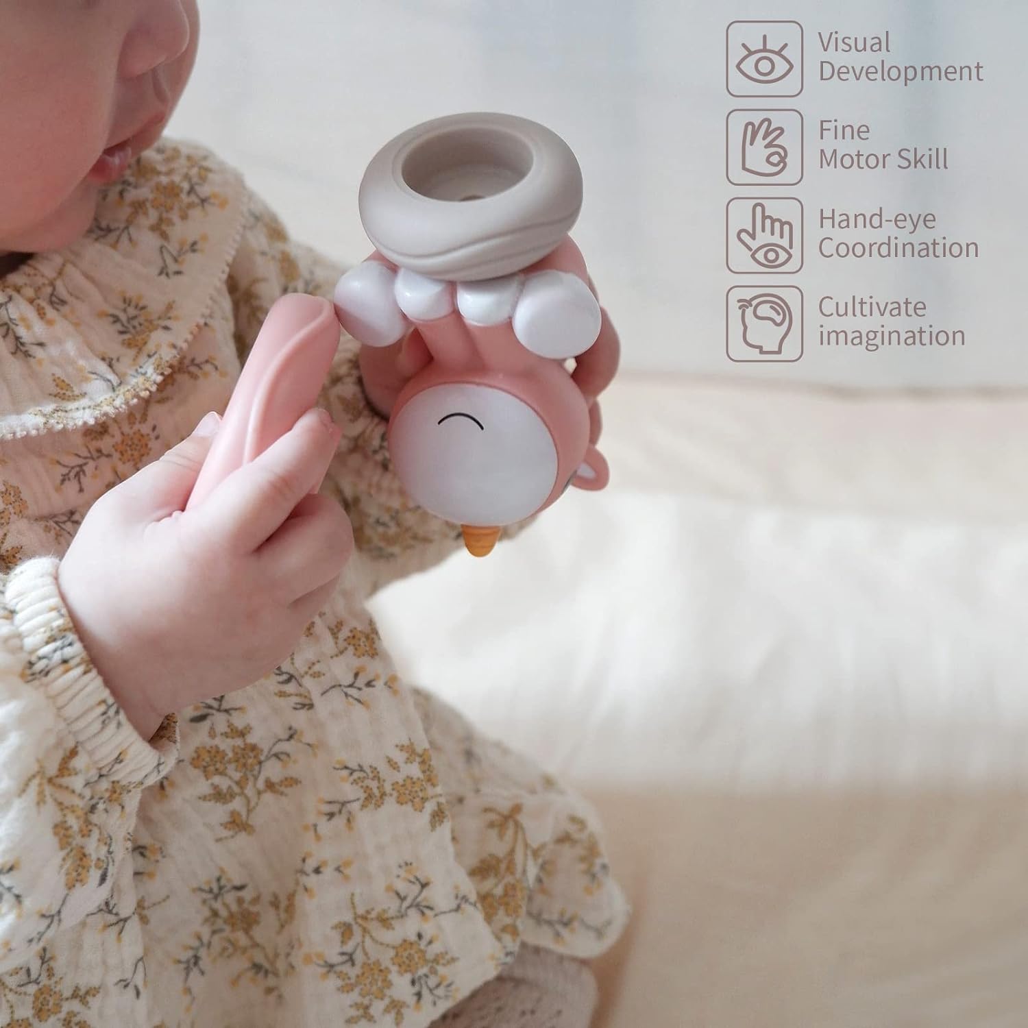 7 Stuks Stapel- en Nestelbijtring Speelgoed | Knijpbare Bijtring Bouwcirkel Sensorisch Speelgoed voor Baby's van 6, 12, 18 Maanden