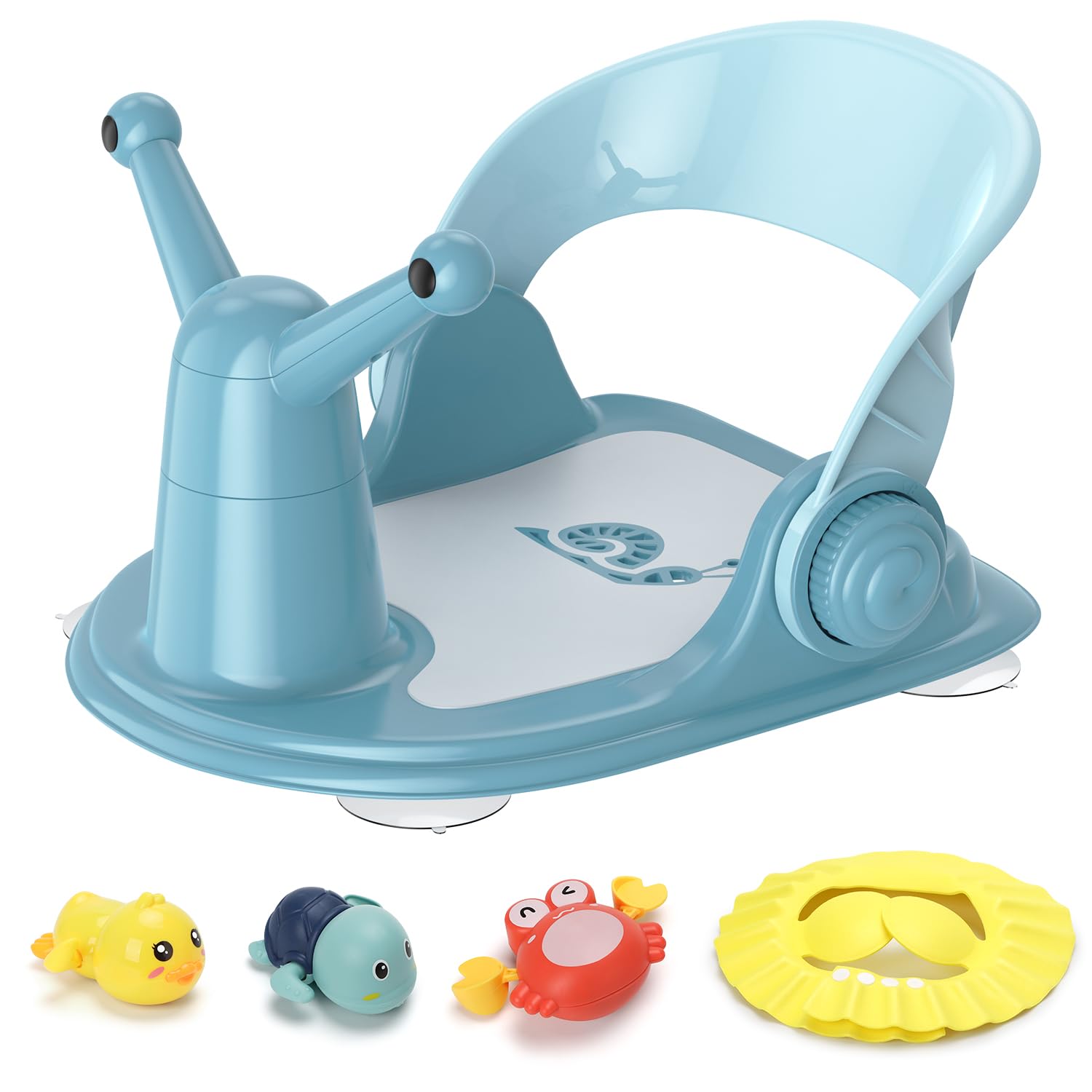 Baby Badstoeltje 6-12 Maanden Opvouwbaar badstoeltje met 3 gratis badspeeltjes en 4 veiligheidszuignappen | Comfortabele badervaring in grijze kleur