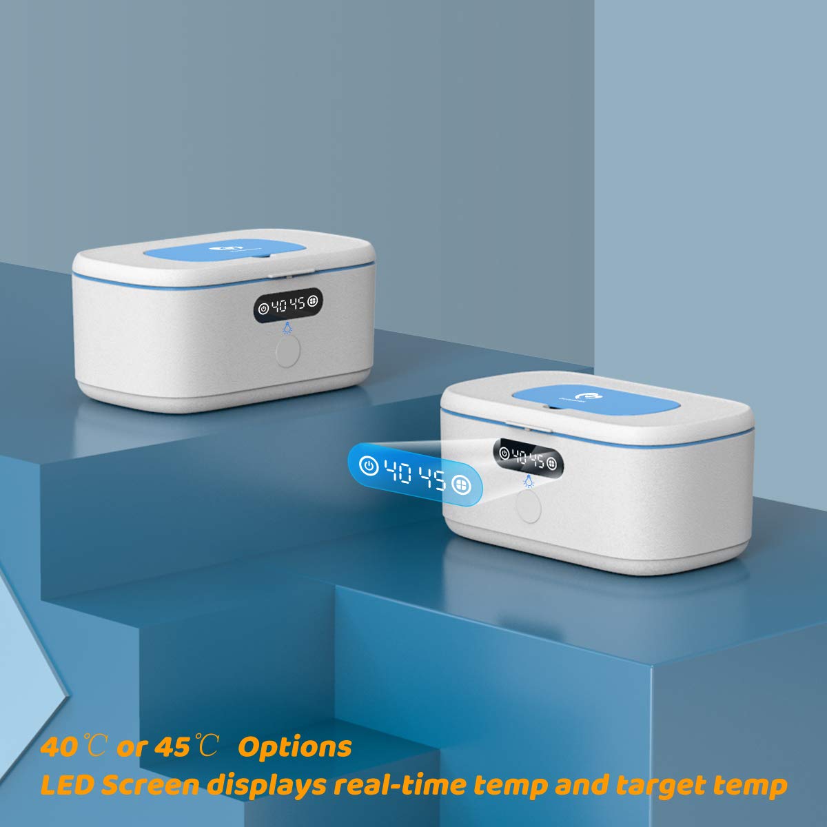 Billendoekjesverwarmer auto & thuis | dispenser met nachtlamp & temperatuurdisplay