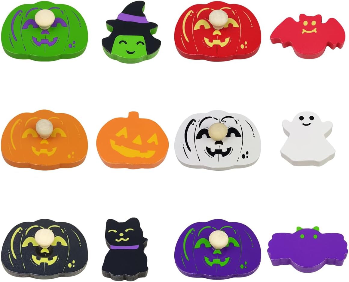 Montessori houten puzzel | Leer en speel met pompoenen