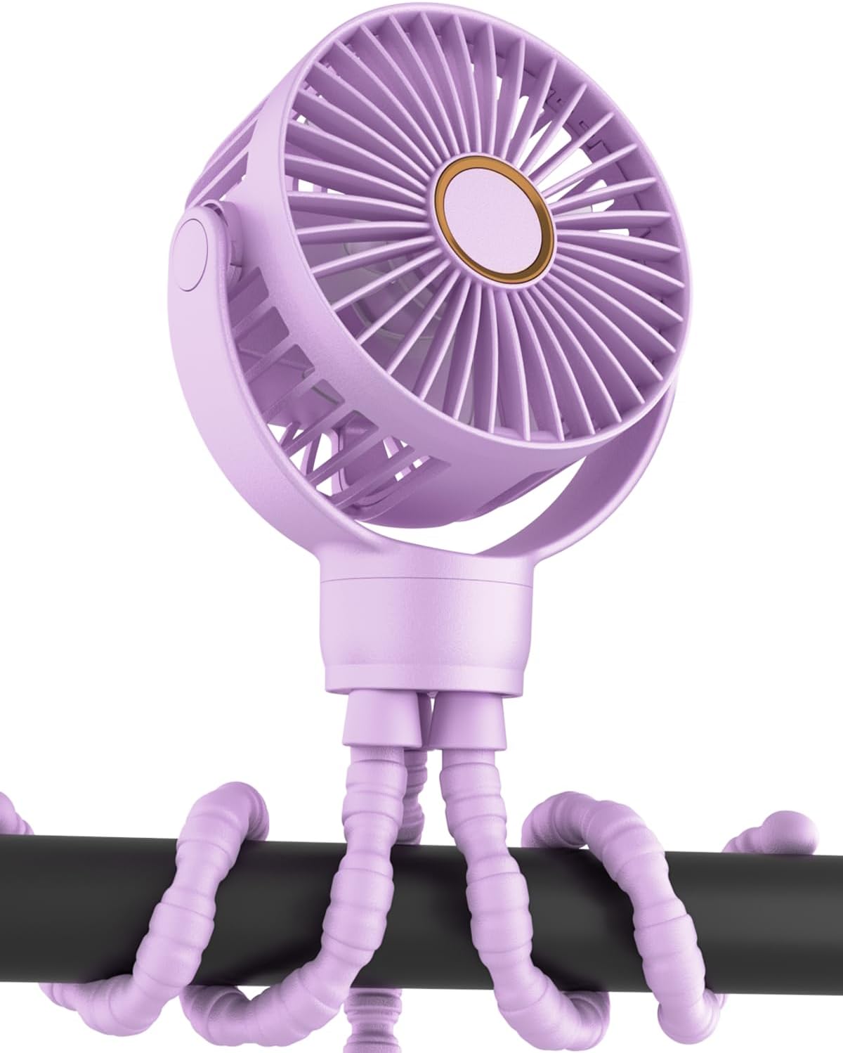 Draagbare kinderwagenventilator|Oplaadbare mini ventilator 360° rotatie 3 snelheden zwart