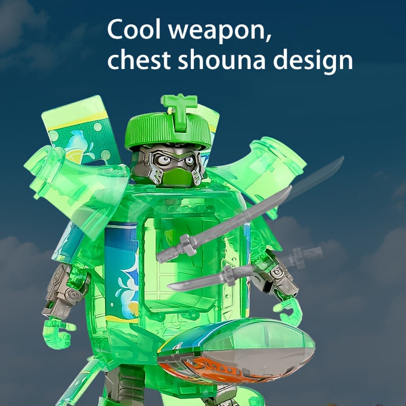 Transformeerbare Frisdrankblikje Robot | Uniek Interactief Speelgoed van ABS voor Kinderen 3+