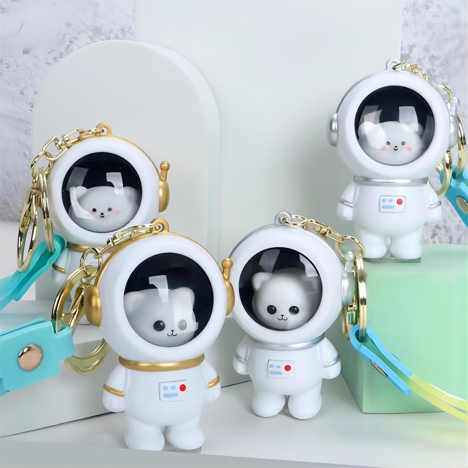 Astronaut Beer Nachtlampje Sleutelhanger | Ruimte-Thema Rugzak Charm voor Cadeaus