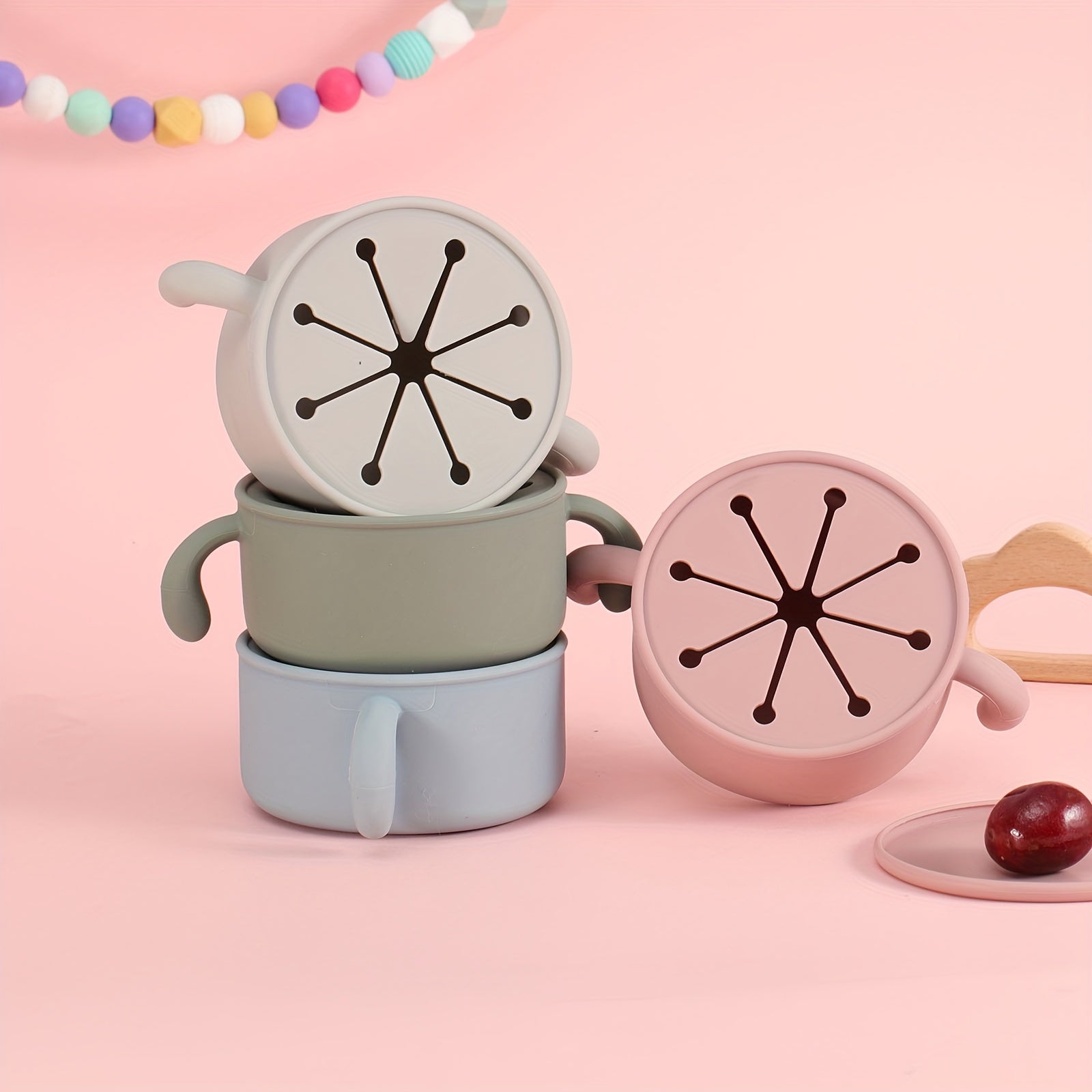 Siliconen Baby Snack Kom | Voedselopslag Kom met Stofbestendige Deksel voor Baby's en Peuters