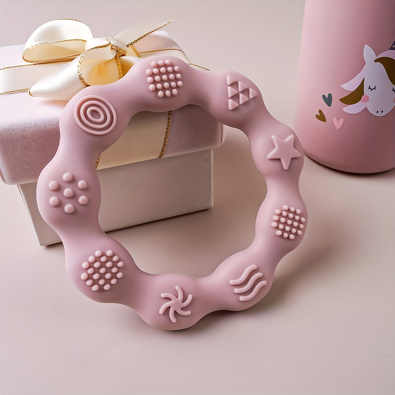 Siliconen Bijtring Ring | BPA Vrije Zachte en Getextureerde Bijtspeeltjes voor Baby’s 0 tot 2 Jaar