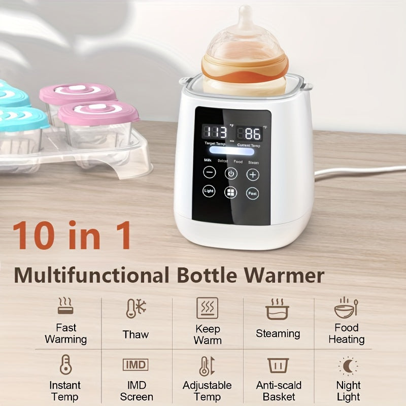Babyfles Melkverwarmer en Sterilisator | 6-in-1 met Digitale LCD Slimme Temperatuurregeling en Automatische Uitschakeling voor Moedermelk