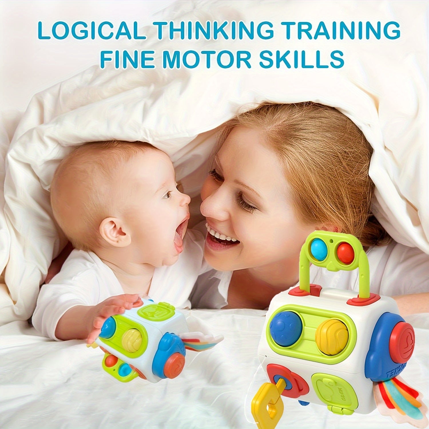 10-in-1 Activiteitenkubus | Montessori Sensorisch Activiteitenbord voor Peuters Educatief Reis Speelgoed voor Jongens & Meisjes