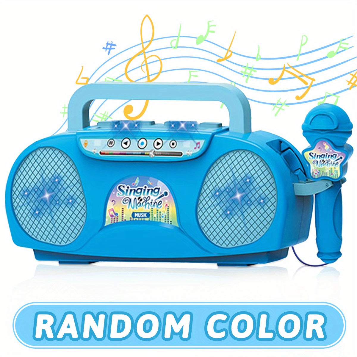 Zingende Ster Karaoke Microfoon Set met Lichteffecten | Educatief Muziekinstrument Speelgoed van ABS-Materiaal, Voor Leeftijd 3+, Beschikbaar in Rood, Blauw, Roze