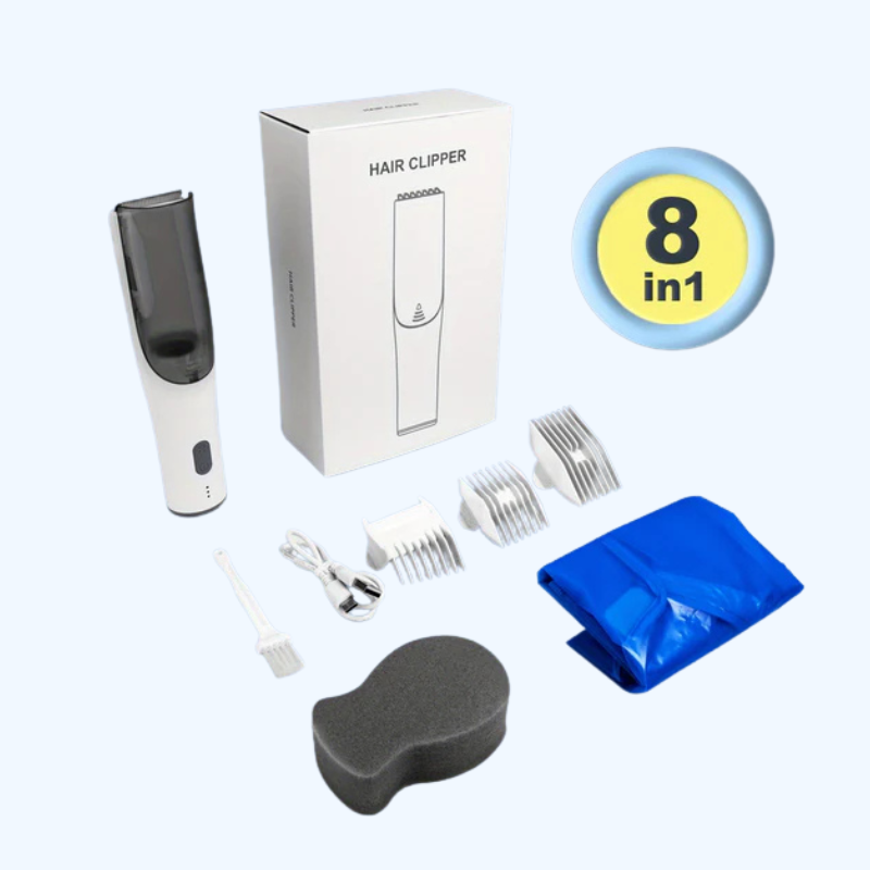 Professionele oplaadbare bodytrimmer kit | Draadloze tondeuse met slimme vacuüm en LED-verlichting voor kinderen en volwassenen