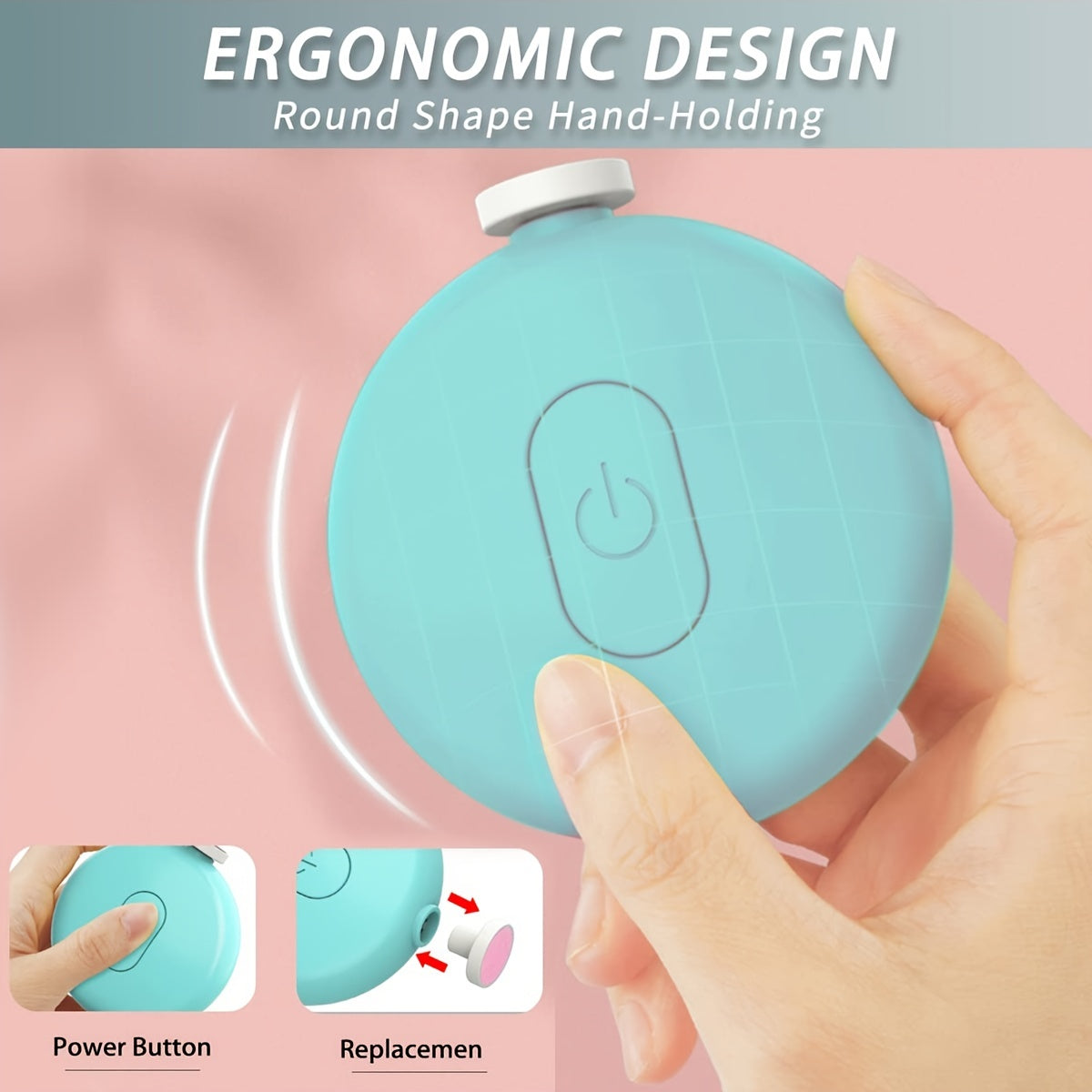 Elektrische Nageltrimmer voor Baby’s | Veilig Nagelknipper Set, Met Vervangbare 6 Slijpkoppen voor Baby’s, Kinderen en Volwassenen