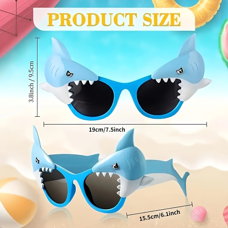 6x Haai-Thema Zonnebrillen – Leuke Strand & Pool Party Accessoires | Duurzaam PC-materiaal
