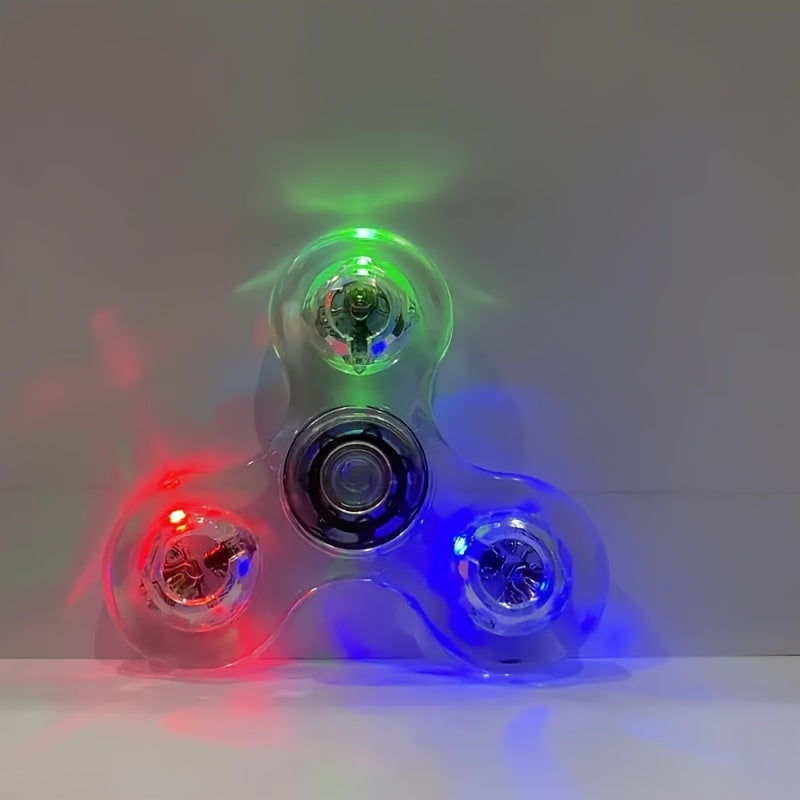 LED Light-Up Fidget Spinner - Transparant, Stressverlichtend Hand Speeltje voor Kinderen & Volwassenen, Kleurrijke Vinger Spinner
