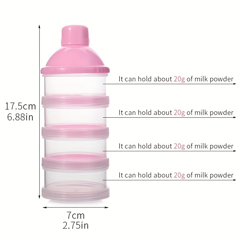 Draagbare Melkpoederdispenser | 4 Lagen Melkpoeder Container Snack Organizer voor Babyvoeding en Reizen