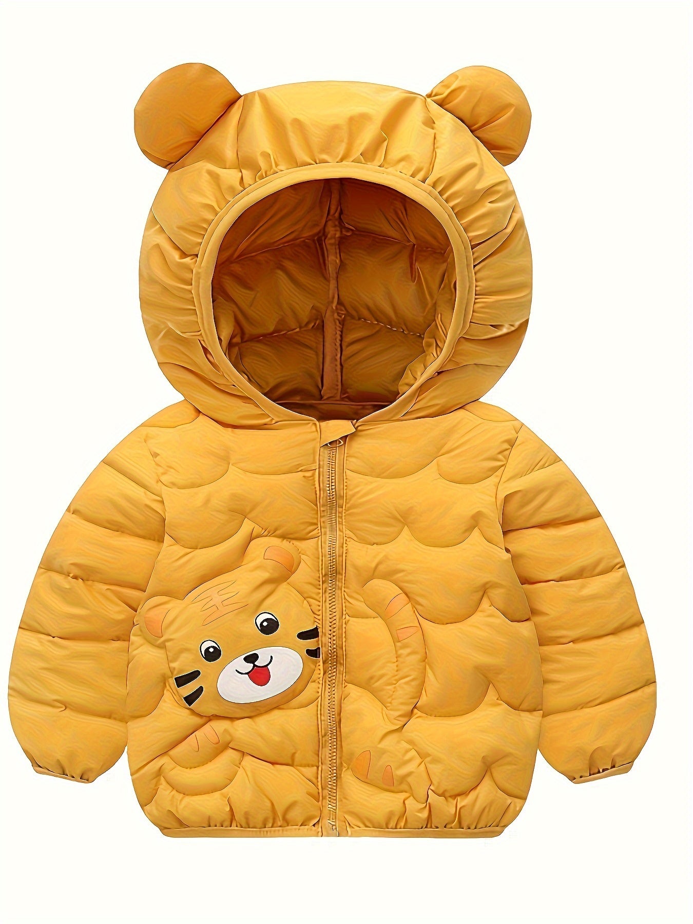 Kinder winterjas met capuchon | Warme parka dierenprint