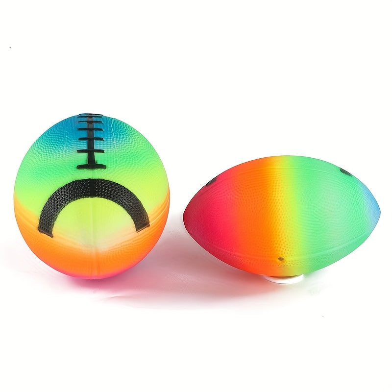 Zachte Rugbybal 18cm | Regenboog Design | Duurzaam PVC voor Binnen & Buiten