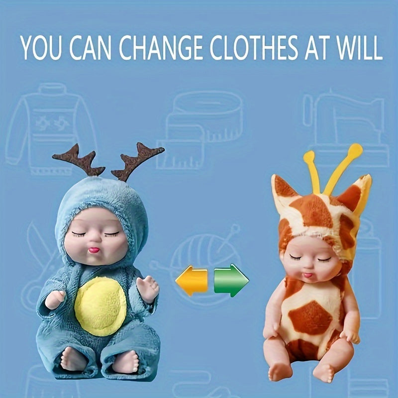 Mini Realistische Reborn Pop (4,3") | Schattig Feestartikel & Cadeau | Perfect voor Kerst & Verjaardagen