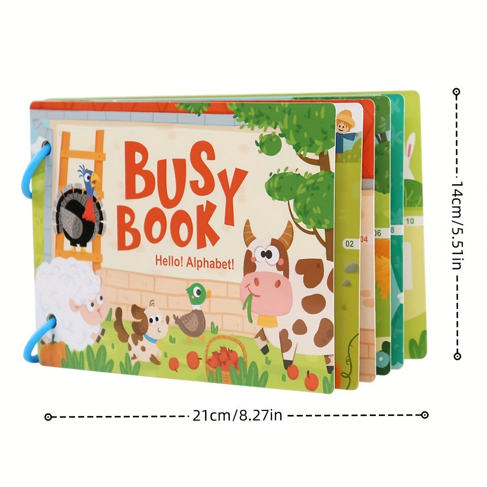 Dieren Leerboek Busy Book | Educatieve Verlichting met Meerdere Thema's, Plak & Scheur Sticker Activiteitenboek voor Kinderen en Peuters