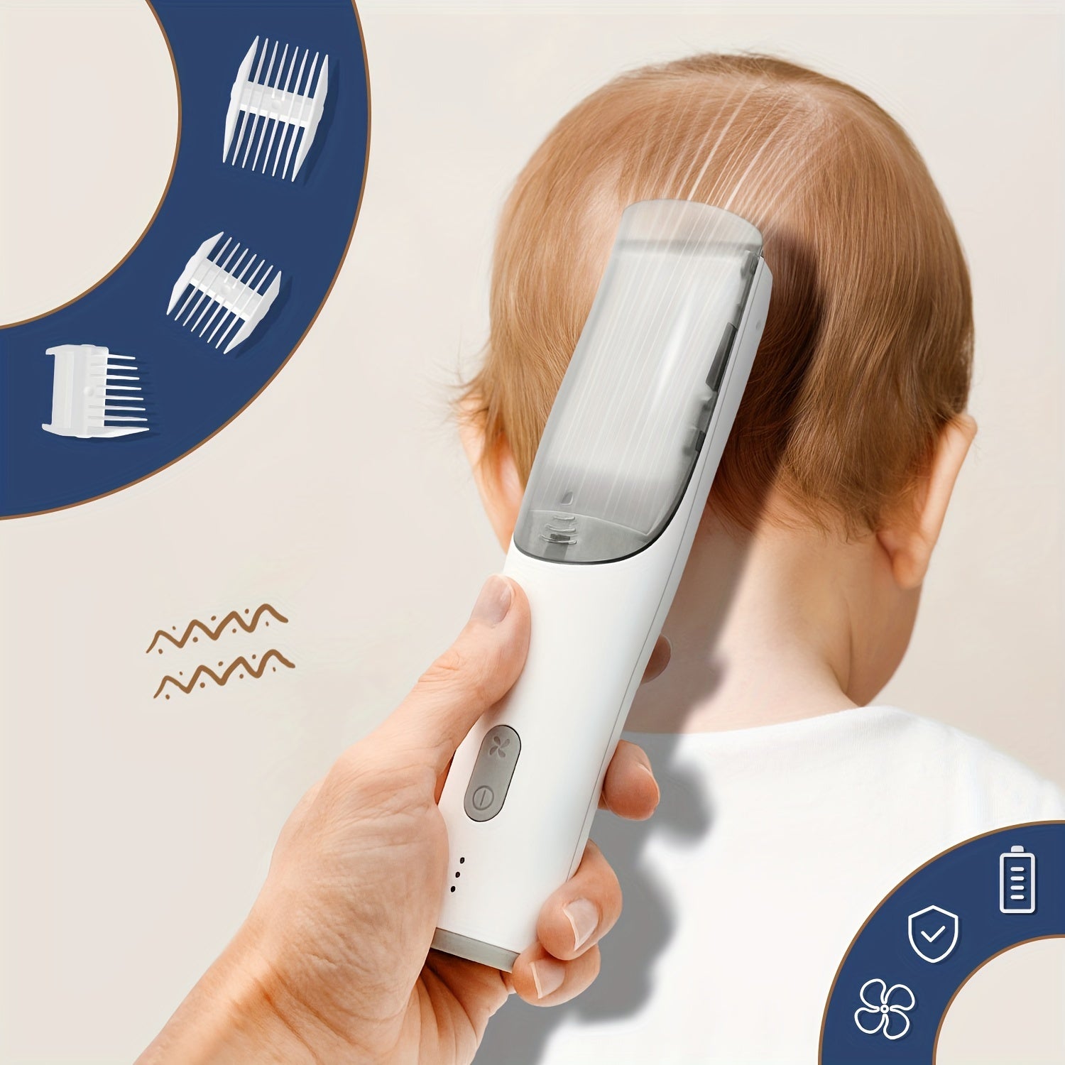 Professionele oplaadbare bodytrimmer kit | Draadloze tondeuse met slimme vacuüm en LED-verlichting voor kinderen en volwassenen