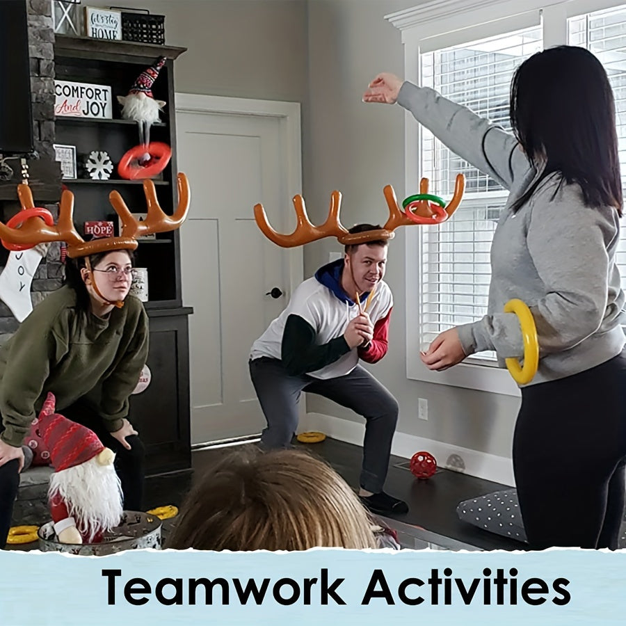 2 Sets Opblaasbare Hertensporen Spel | Opblaasbare Hert Antlers en Ring Werpen | Geschikt voor Gezinsfeestjes