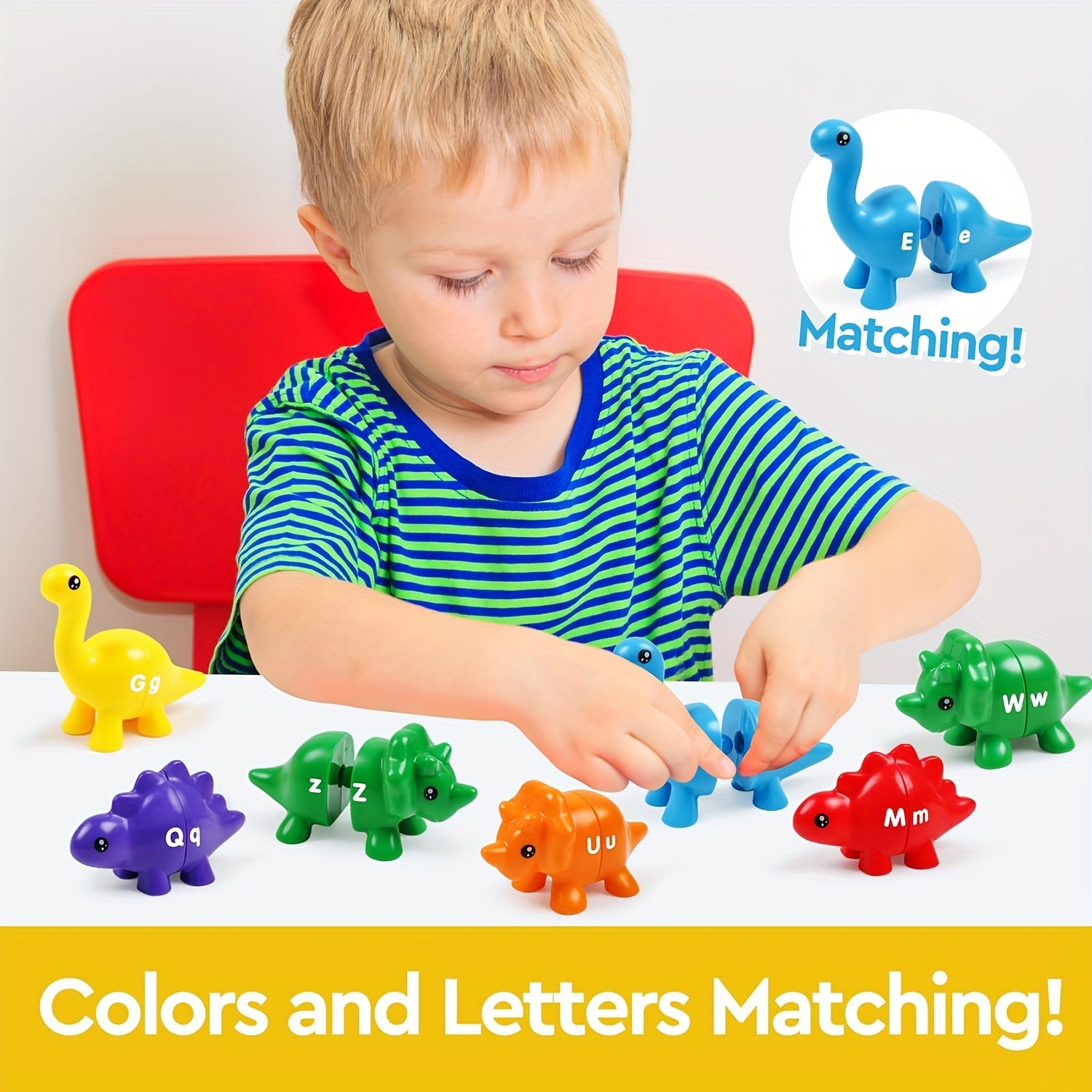 Dinosaur letter matching toys en number matching toys voor kinderen – kleurrijk educatief speelgoed om letters en cijfers te leren.