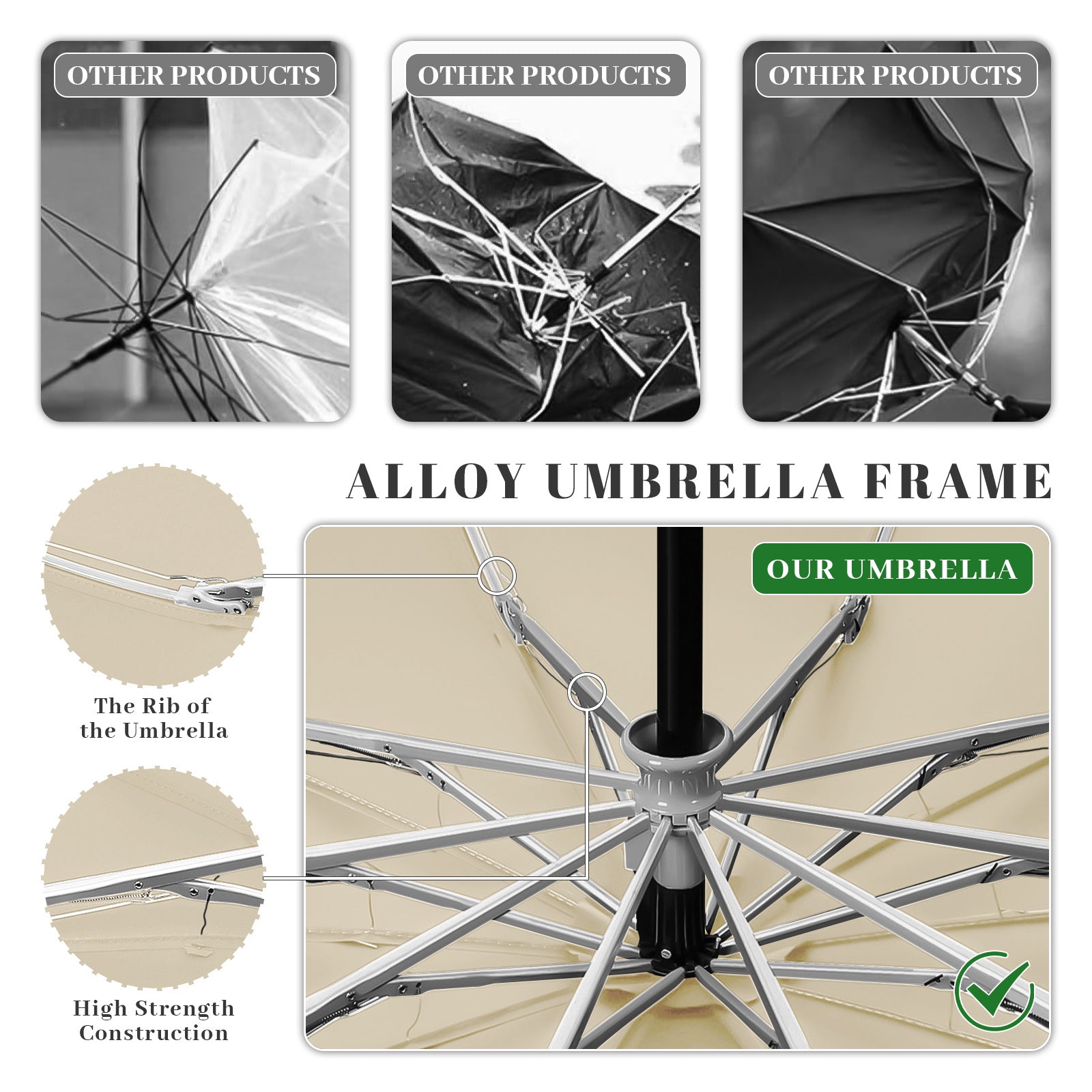 Rainstar automatische paraplu | Omkeerbare sluiting, 10 metalen baleinen, unisex ontwerp, 105 cm